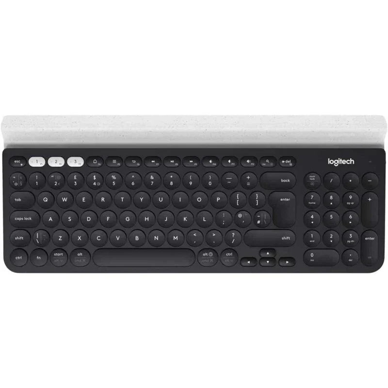 Logitech K780 Multi-Device Wireless Keyboard Quiet, QWERTY UK Layout - Dark Grey/White - eBuy UAE